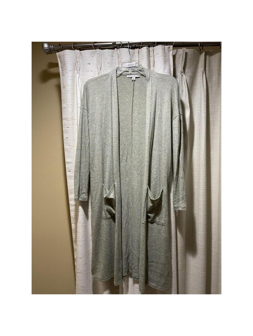 Women’s Haute Monde Long Cardigan Sage Green S Small open front